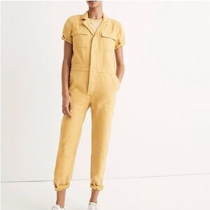 Madewell Mustard Yellow Workwear Coveralls Cropped  Jumpsuit XS